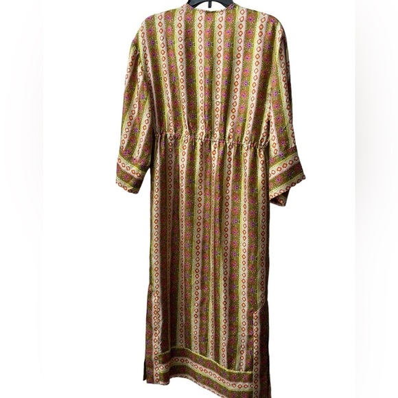 Sandro Striped Kaftan Midi Silk dress Size 36 US size 4 - Picture 7 of 17
